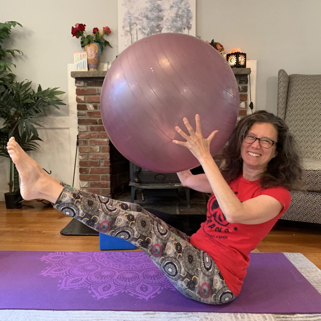 roberta ball2 Yoga on the Ball